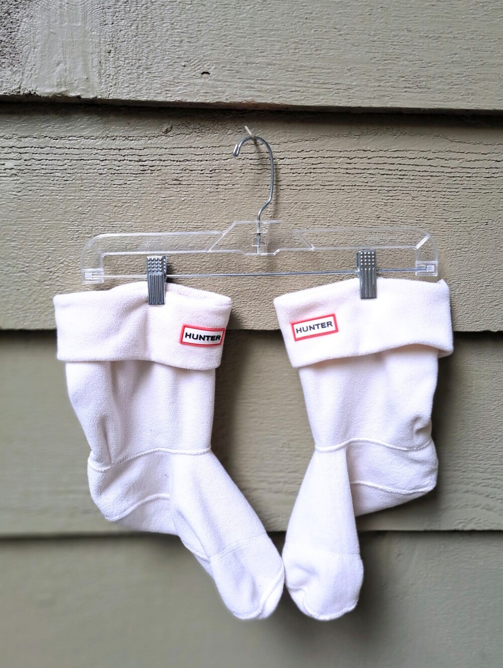 HUNTER White Short Boot Welly Socks Liners  -  Medium